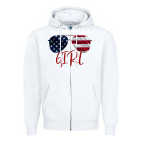 White All American Girl Zipper Hoodie - Bettercallsaul