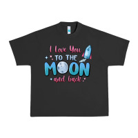 Pigment Black i love you to the moon and back Urban Heavy Tee - MaliasSmallBusiness