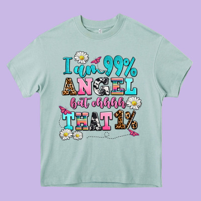 I Am  99 Angel But Ohh That Heavy Core Tee Designed By Adodesignshop