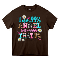 Chocolate Brown i am  99 angel but ohh that Heavy Core Tee - AdoDesignShop