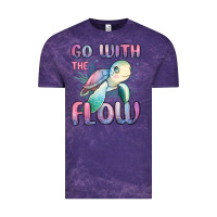 Cloud Purple go with flow turtle Vintage Tee - MaliasSmallBusiness