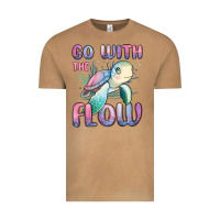 Vintage Camel go with flow turtle Vintage Tee - MaliasSmallBusiness