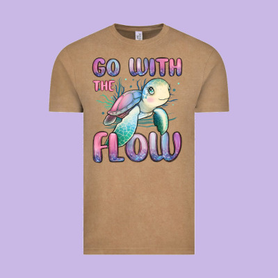 Go With Flow Turtle Vintage Tee Designed By Maliassmallbusiness