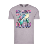 Vintage Zinc go with flow turtle Vintage Tee - MaliasSmallBusiness
