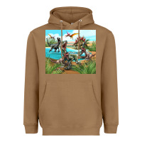 Toasted Coconut dinosaurs Heavyweight Hoodie - TumblerDesignByShophia