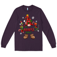 Plum the nurse gnome christmas Long Sleeve Tee - MaliasSmallBusiness
