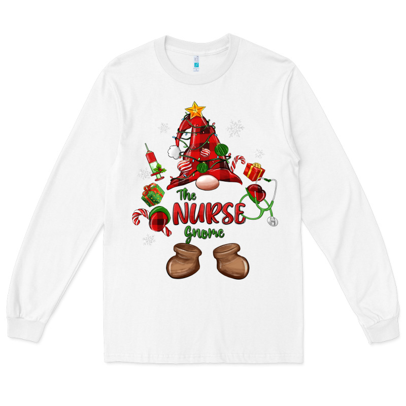 The Nurse Gnome Christmas Long Sleeve Tee by MaliasSmallBusiness | Teevron