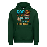 Forest Green God Is Our Refuge And Strength Urban Hoodie - BundleAndBundleShop