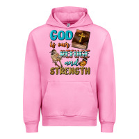 Fuchsia Pink God Is Our Refuge And Strength Urban Hoodie - BundleAndBundleShop