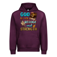 Mauve Wine God Is Our Refuge And Strength Urban Hoodie - BundleAndBundleShop