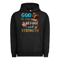 Pigment Black God Is Our Refuge And Strength Urban Hoodie - BundleAndBundleShop
