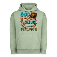 Pigment Oil Green God Is Our Refuge And Strength Urban Hoodie - BundleAndBundleShop