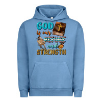 Pigment Pebble Blue God Is Our Refuge And Strength Urban Hoodie - BundleAndBundleShop