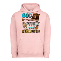 Pigment Salmon God Is Our Refuge And Strength Urban Hoodie - BundleAndBundleShop