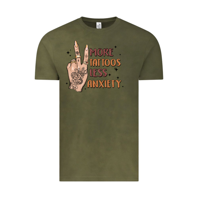More Tattoos Less Anxiety Vintage Tee by MaliasSmallBusiness | Teevron