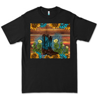 Black boot cactus sunflower gemstone Premium Tee - AdoDesignShop
