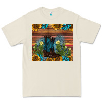Bone boot cactus sunflower gemstone Premium Tee - AdoDesignShop