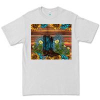 Dove Grey boot cactus sunflower gemstone Premium Tee - AdoDesignShop