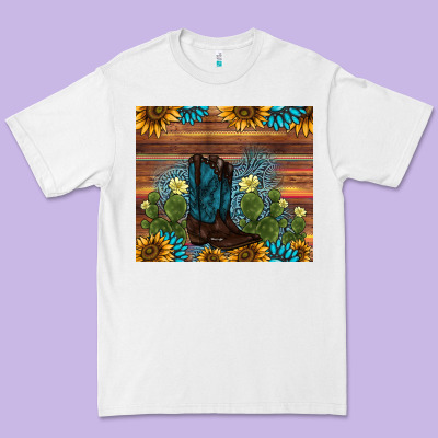 Boot Cactus Sunflower Gemstone Premium Tee Designed By Adodesignshop