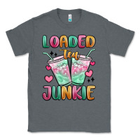 Charcoal Heather loaded tea junkie Classic Tee - MaliasSmallBusiness