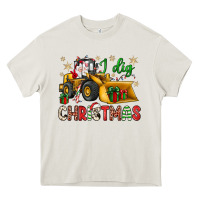 Cream i dig Christmas bulldozer santa Heavy Core Tee - JahusDesignShop