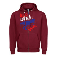 Burgundy 4th of July Dinosaur Zipper Hoodie - Bettercallsaul