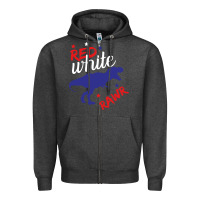Charcoal Heather 4th of July Dinosaur Zipper Hoodie - Bettercallsaul