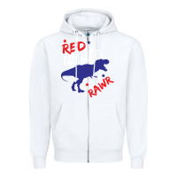 White 4th of July Dinosaur Zipper Hoodie - Bettercallsaul