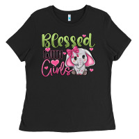 Black blessed with girls Ladies Tee - JahusDesignShop