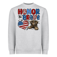 Heather Grey honor the brave Heavyweight Sweatshirt - MaliasSmallBusiness
