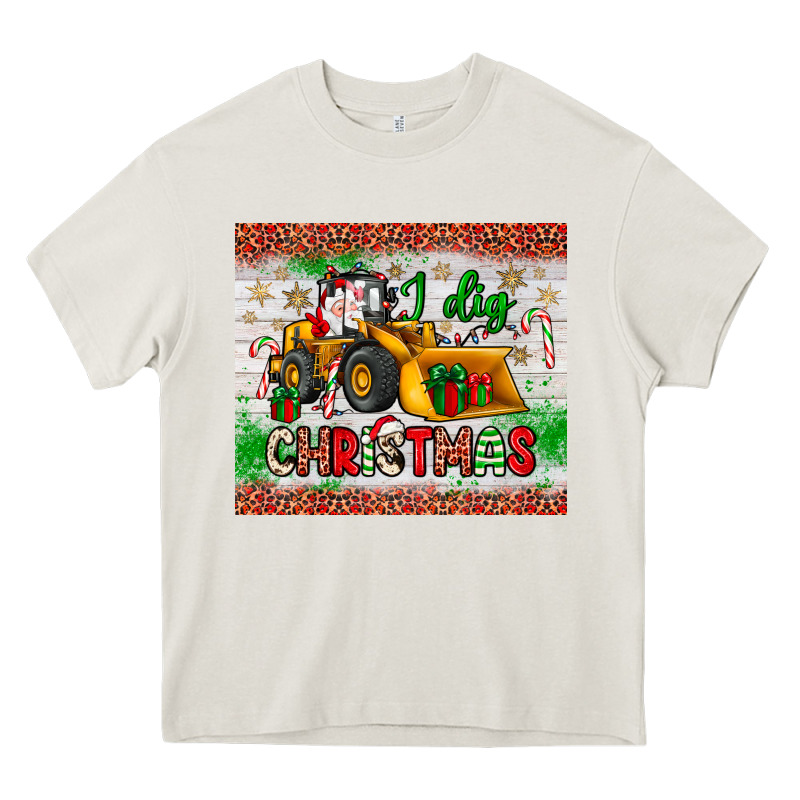I Dig Christmas Bulldozer Santa Heavy Core Tee by JahusDesignShop | Teevron