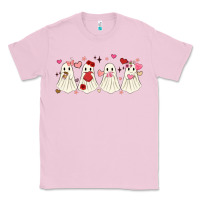 Bubblegum Pink valentines day ghost Classic Tee - MaliasSmallBusiness