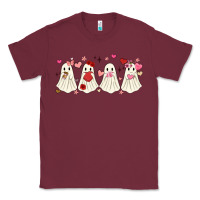 Burgundy valentines day ghost Classic Tee - MaliasSmallBusiness