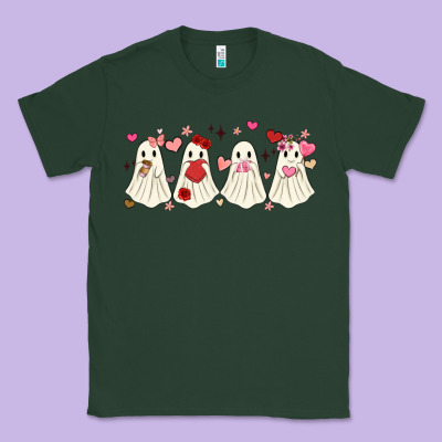 Valentines Day Ghost Classic Tee Designed By Maliassmallbusiness