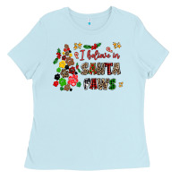 Baby Blue i believe in santa paws Ladies Tee - AdoDesignShop