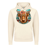 Vintage Artic highland cow serape floral headband horseshoe Vintage Hoodie - Jasminsmagicworld