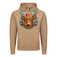 Vintage Coffee highland cow serape floral headband horseshoe Vintage Hoodie - Jasminsmagicworld
