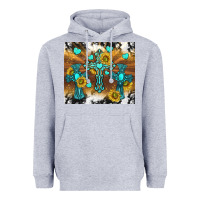 Heather Grey western crosses and sunflowers Heavyweight Hoodie - TumblerDesignByShophia