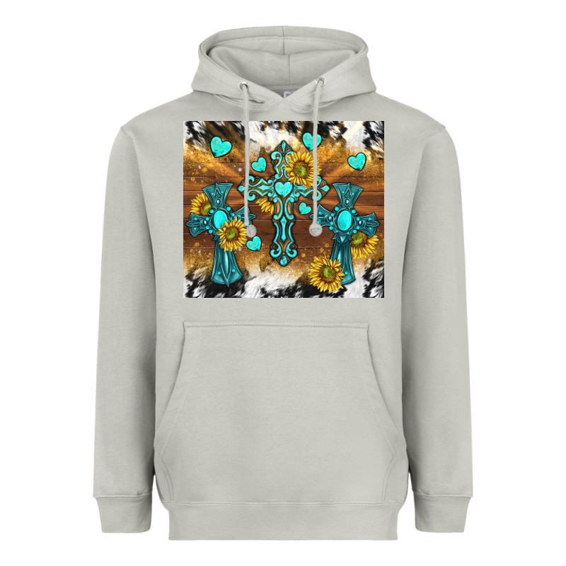 Western Crosses And Sunflowers Heavyweight Hoodie by TumblerDesignByShophia | Teevron