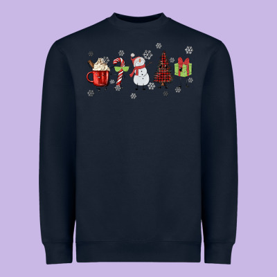 Cartoon Christmas Characters Heavyweight Sweatshirt Designed By Maliassmallbusiness