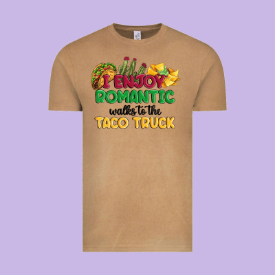 I Enjoy Romantic Walks To The Taco Truck Vintage Tee Designed By Maliassmallbusiness