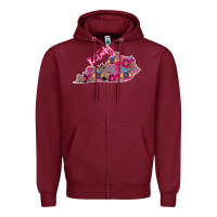 Burgundy Pink Kentucky Zipper Hoodie - Bettercallsaul