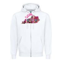 White Pink Kentucky Zipper Hoodie - Bettercallsaul