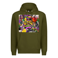Army Green mardi gras gamer Premium Hoodie - CowGirlArtShop