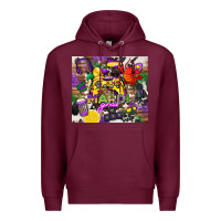 Burgundy mardi gras gamer Premium Hoodie - CowGirlArtShop