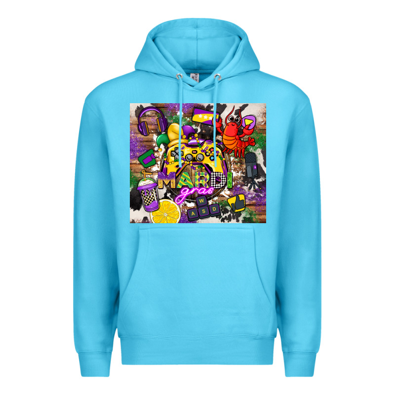 Mardi Gras Gamer Premium Hoodie by CowGirlArtShop | Teevron