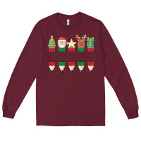 Burgundy add your personalization christmas pencils Long Sleeve Tee - MaliasSmallBusiness