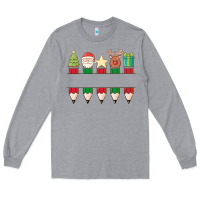 Heather Grey add your personalization christmas pencils Long Sleeve Tee - MaliasSmallBusiness