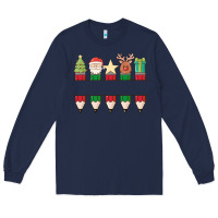 Navy add your personalization christmas pencils Long Sleeve Tee - MaliasSmallBusiness