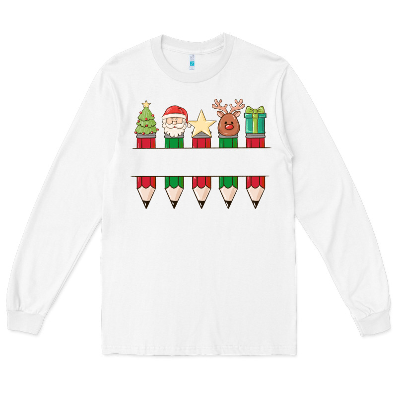 Add Your Personalization Christmas Pencils Long Sleeve Tee by MaliasSmallBusiness | Teevron